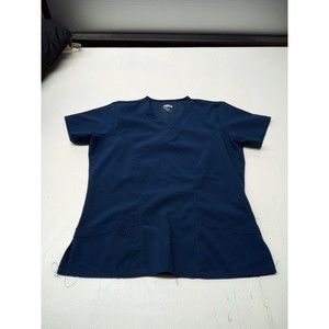 Scrubaid Short Sleeve V Neck 4-Way Stretch Blue Scrub Top Style #1325 SIZE LARGE